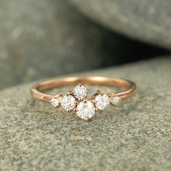 14K Rose Gold & Diamond Cluster Ring
